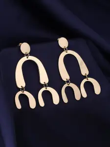 kashwini Rose Gold Contemporary Drop Earrings