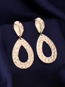 kashwini Rose Gold Plated Contemporary Drop Earrings