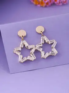 kashwini Rose Gold Plated Contemporary Drop Earrings