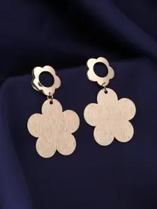 kashwini Rose Gold Contemporary Drop Earrings