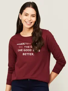 Fame Forever by Lifestyle Women Red Printed Sweatshirt