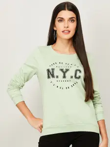 Fame Forever by Lifestyle Women Green Printed Sweatshirt