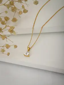 VANBELLE Gold-Toned & White Sterling Silver Gold-Plated Handcrafted Necklace