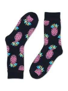 TOFFCRAFT Men Blue Pineapple Printed Ankle Length Socks