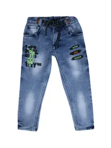 V-Mart Boys Blue Classic Low Distress Heavy Fade Jeans