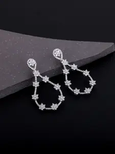 GIVA Silver-Toned Contemporary Studs Earrings