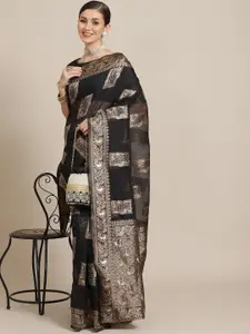Saree mall Black Ethnic Motifs Zari Bagh Sarees