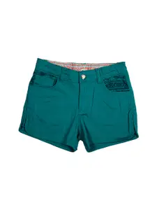 Gini and Jony Green Solid Regular Fit Shorts
