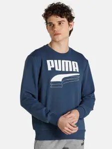 Puma Men Blue Rebel Bold Crew Sweat Shirt
