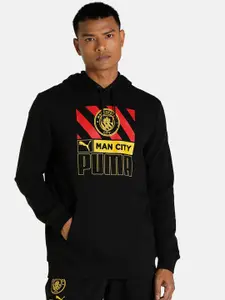 Puma Men Black Manchester City F.C. Soccer ftblCore Printed Football Sweatshirt