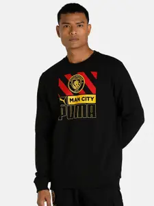 Puma Men Black Manchester City FC FtblCore Printed Football Sweatshirt