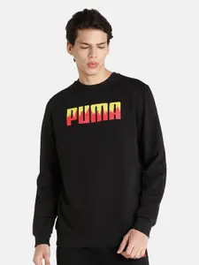 Puma Men Black Crew Printed Regular Fit Sweatshirt