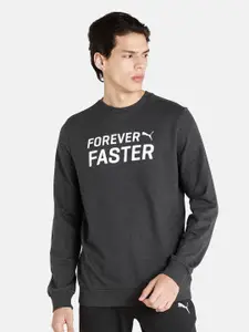 Puma Men Grey Forever Faster Printed Sweatshirt