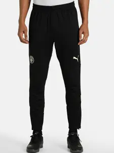 Puma Men Black Solid Slim-Fit Manchester City F.C. Football Track Pants