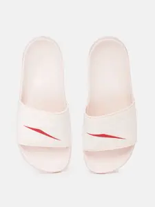 Reebok Women Pink & White Brand Logo Printed Sliders