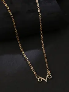 kashwini Rose Gold-Plated Brass Aries Zodiac Sign Necklace