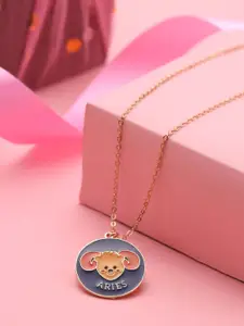 kashwini  Blue Brass & Gold-Plated Necklace