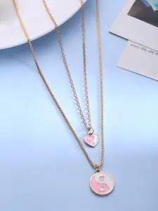 kashwini Rose Gold & Pink Brass Rose Gold-Plated Open Necklace