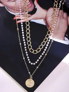 kashwini Gold-Toned Brass Gold-Plated Layered Necklace