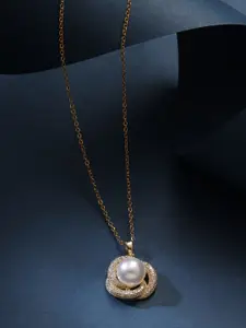 kashwini Gold-Toned & White Brass Gold-Plated Necklace