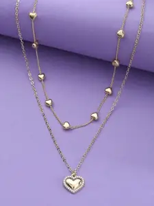 kashwini Gold-Toned Brass Gold-Plated Layered Necklace