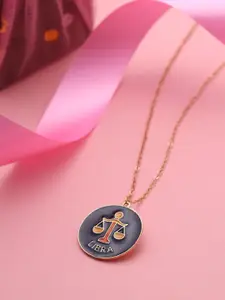 kashwini Gold-Toned & Black Brass Rose Gold-Plated Necklace