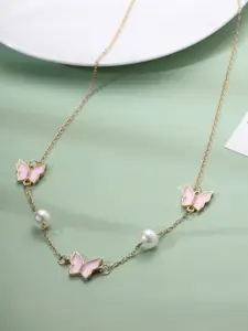 kashwini Rose Gold & White Brass Rose Gold-Plated Necklace