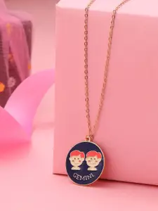 kashwini Rose Gold & Blue Brass Rose Gold-Plated Necklace