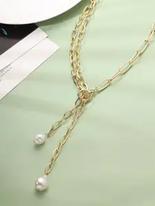 kashwini Gold-Toned & Silver-Toned Brass Gold-Plated Necklace