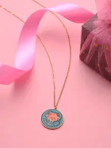 kashwini Rose Gold & Green Brass Rose Gold-Plated Necklace