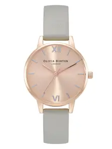 Olivia Burton Women Rose Gold-Toned Leather Analogue Watch OB16EN11