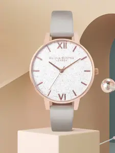 OLIVIA BURTON LONDON Women White Embellished Analogue Watch OB16GD89