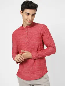 VASTRADO Men Red Horizontal Stripes Striped Casual Shirt