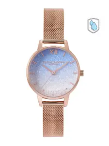 Olivia Burton Women Blue Ombre Embellished Dial & Stainless Steel Watch OB16EX204