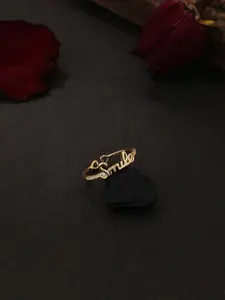 kashwini Gold-Plated & White Stone-Studded Adjustable Finger Ring