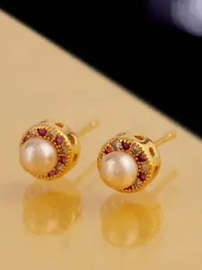 Voylla Gold-Toned Contemporary Studs Earrings
