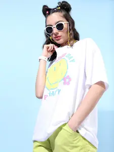 Tokyo Talkies Women Printed Oversized T-shirt