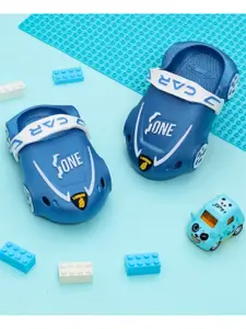 Yellow Bee Boys Blue & White Clogs Sandals