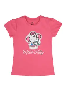 PROTEENS Girls Pink Printed Applique T-shirt
