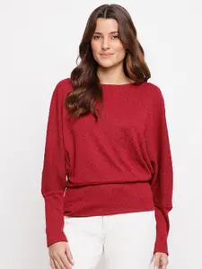Latin Quarters Women Maroon Pullover Sweater
