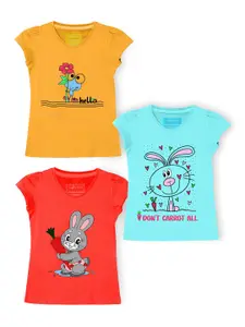 Naughty Ninos Girls Pack of 3 Printed T-shirts