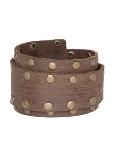 PUNK Men Brown Leather Bracelet