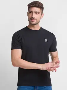 GIORDANO Men Black Slim Fit T-shirt