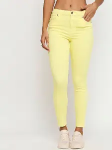 LOVEGEN Women Lime Green Skinny Fit High-Rise Stretchable Jeans