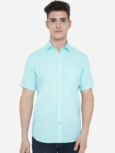 Greenfibre Men Blue Slim Fit Casual Shirt
