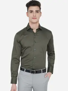 METAL Men Green Slim Fit Formal Shirt