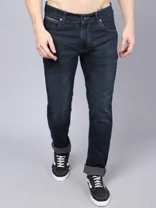 Cantabil Men Navy Blue Light Fade Jeans