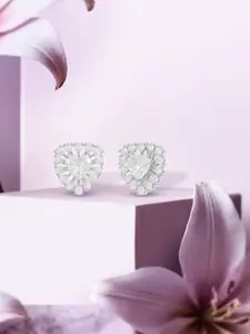 ANAYRA White Feather Shaped Studs Earrings