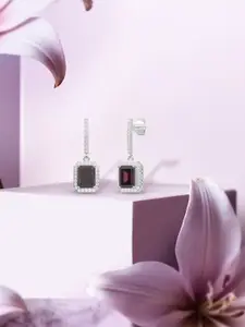 ANAYRA Violet Geometric Drop Earrings