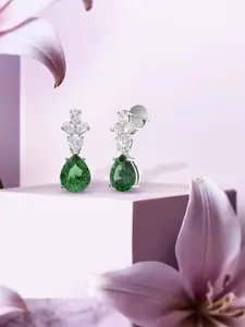 ANAYRA White Feather Shaped Studs Earrings